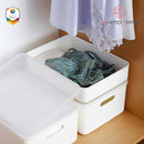 Shimoyama Muji Style Small White Flat Storage Box Organizer with Lid