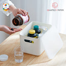 Shimoyama Muji Style Large White Handled Storage Box Organizer with Lid