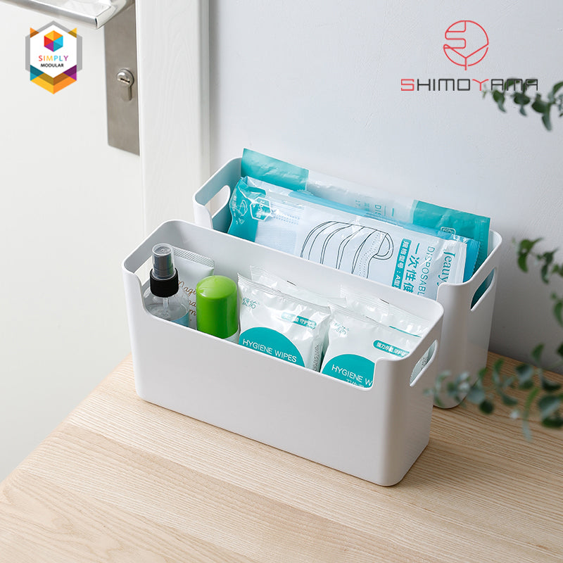 Shimoyama Muji Style Plastic Storage Box Organizer with Handle (Small)