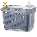 Shimoyama Muji Style Middle Gray Drain Basket Food Storage Organizer