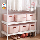 Shimoyama Muji Style Middle Pink Handled Plastic Storage Box with Lid