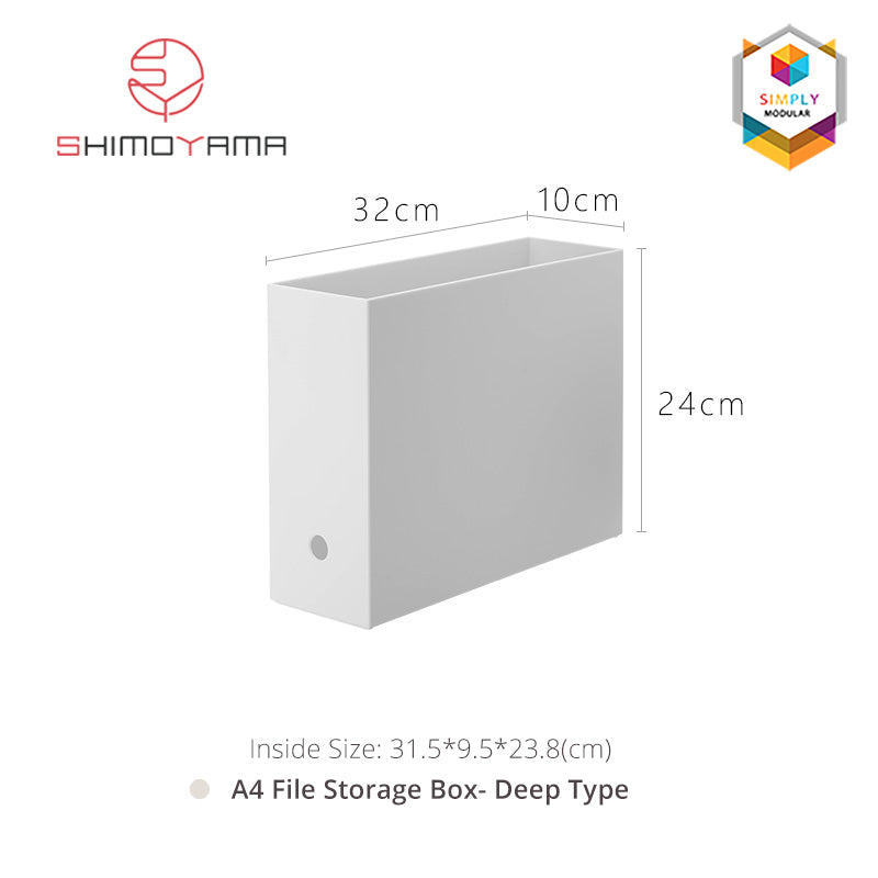 Shimoyama Muji Style File Storage Box-Height 24cm Plastic Organizer