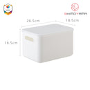 Shimoyama Muji Style Small White Handled Storage Box Organizer with Lid
