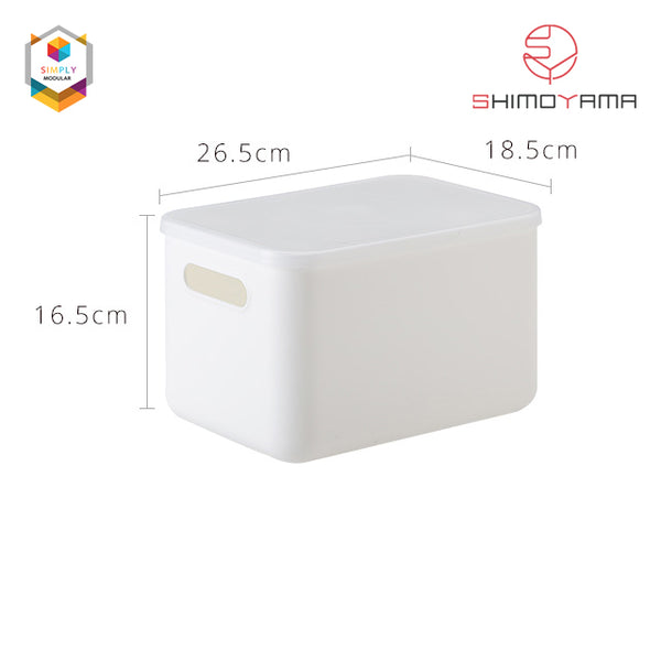 Shimoyama Muji Style Small White Handled Storage Box Organizer with Lid