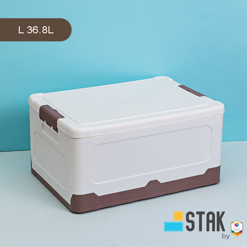 DuraStak Foldable Storage Box Organizer Size L - 36.8L Capacity