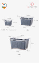 Shimoyama Muji Style Small Gray Drain Basket Food Storage Organizer